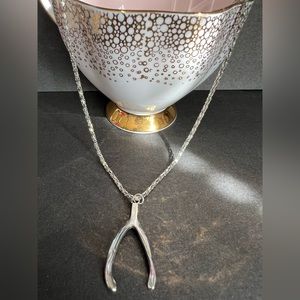Pretty Silver-tone Wishbone Necklace